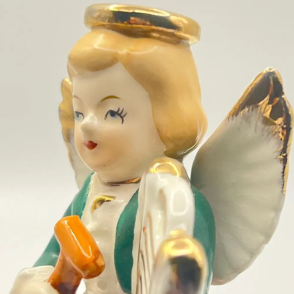 Vintage 50s Art Gift Angel Of Scotland Figurine Porcelain Girl 1958 Japan 4.25